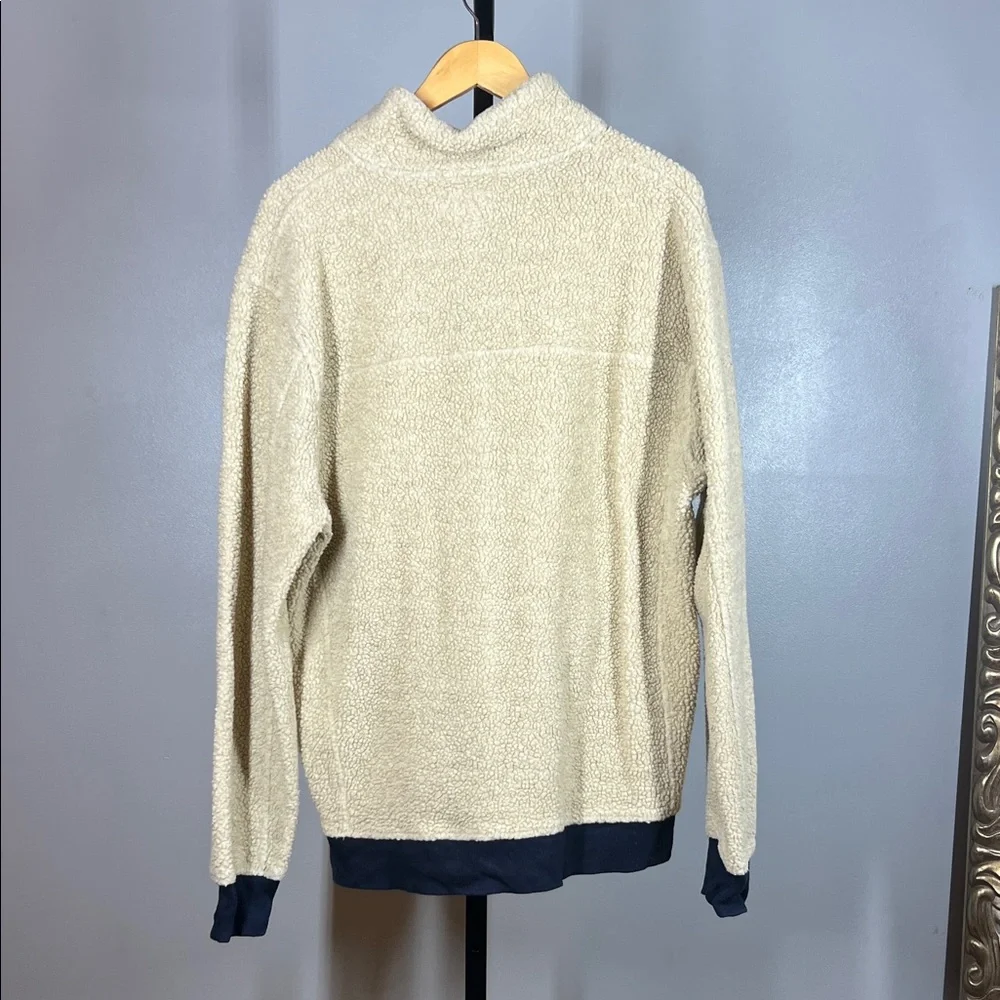 Vintage J. Crew Zip-Up Sweater in Cream and Navy